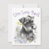 Schnauzer Dog Mom Floral Notitiekaartje (Achterkant)