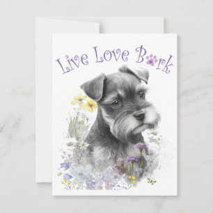 Schnauzer Dog Mom Floral Notitiekaartje