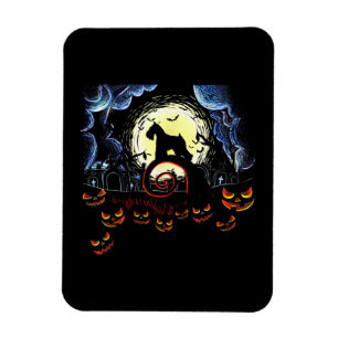 Schnauzer Dog & Moon Funny Halloween Costume gift Magneet