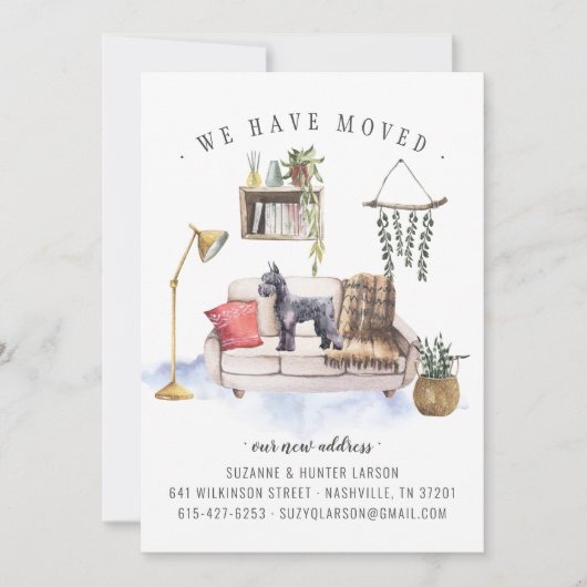 Schnauzer Dog Moving Announcement Aankondiging (Voorkant)