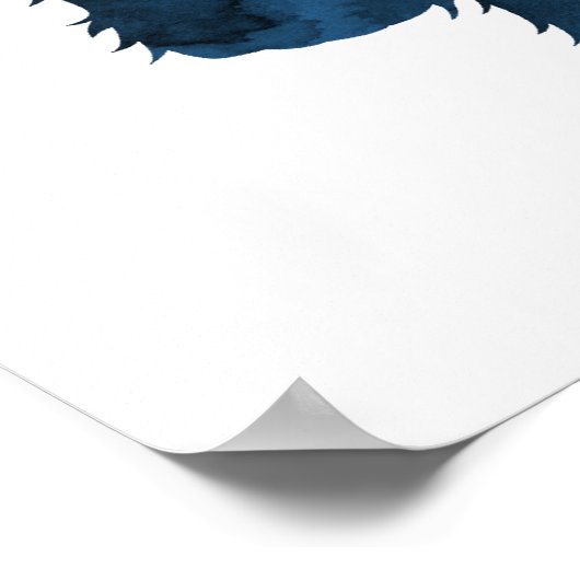 Schnauzer Dog Navy Blue Silhouette Poster (Hoek)