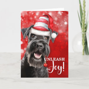 Schnauzer Dog ontketent de vreugde van Kerstmis Feestdagen Kaart