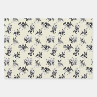 Schnauzer Dog Pattern Inpakpapier Vel
