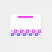 Schnauzer Dog & Paw Hot Pink & Blue Post-it® Notes (Voorkant)