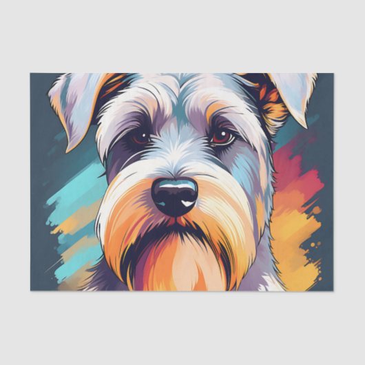 Schnauzer Dog Portrait Tissuepapier (Voorkant)