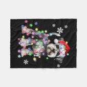 Schnauzer Dog Reindeer Christmas Lights Ugly Xmas Fleece Deken (Voorkant (Horizontaal))