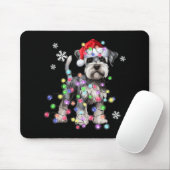 Schnauzer Dog Reindeer Christmas Lights Ugly Xmas Muismat (Met muis)