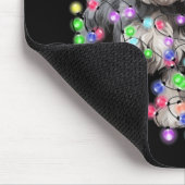 Schnauzer Dog Reindeer Christmas Lights Ugly Xmas Muismat (Hoek)