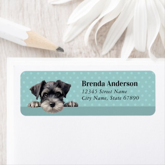 Schnauzer Dog Retouradreslabels Etiket (Insitu)