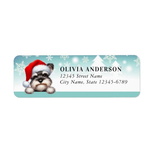 Schnauzer Dog Retouradreslabels Etiket (Voorkant)