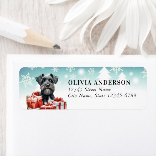 Schnauzer Dog Return Address Labels (Insitu)