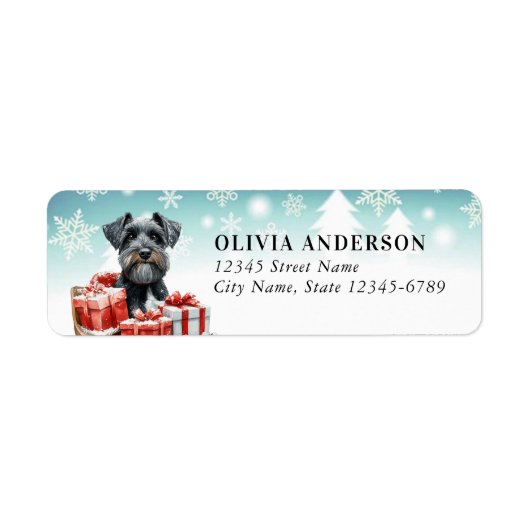 Schnauzer Dog Return Address Labels (Voorkant)