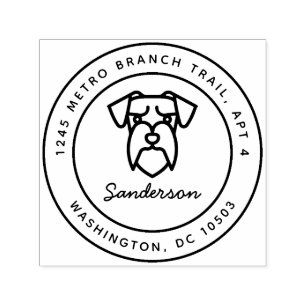 Schnauzer Dog Return Address Stamp Self-Inking Zelfinktende Stempel