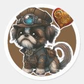 Schnauzer Dog Ronde Sticker (Voorkant)