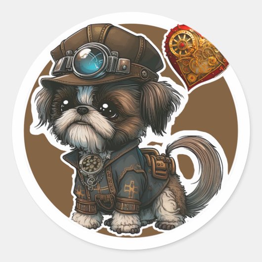 Schnauzer Dog Ronde Sticker (Voorkant)