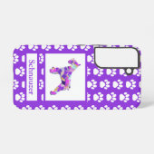 Schnauzer Dog Silhouet Poot Paarse PY&B Samsung Galaxy Hoesje (Achterkant horizontaal)