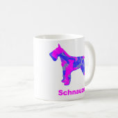 Schnauzer Dog Silhouette Crazy Hot Pink Mok (Voorkant rechts)