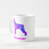Schnauzer Dog Silhouette Crazy Hot Pink Mok (Voorkant links)