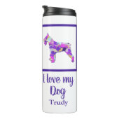 Schnauzer Dog Silhouette Leuke Paarse PY&B Thermosbeker (Geroteerd rechts)