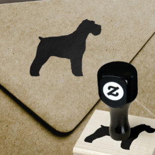 Schnauzer Dog Silhouette met Natural Floppy Ears Rubberstempel
