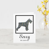 Schnauzer Dog Silhouette Pet Sympathcard Kaart (Gele Bloem)