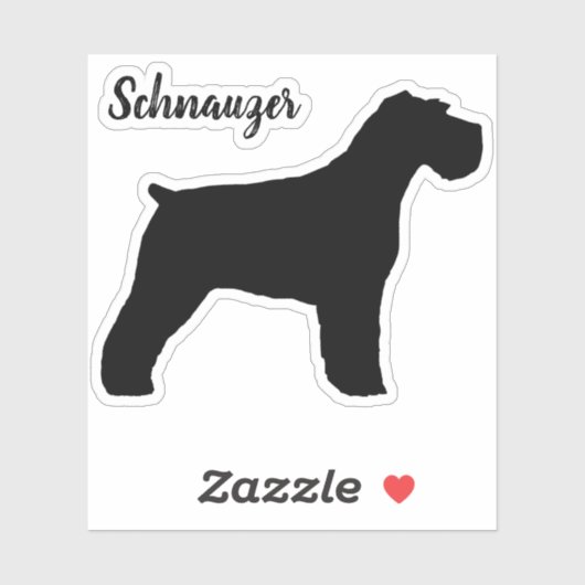 Schnauzer Dog Silhouette Vinyl Sticker (Vel)