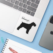 Schnauzer Dog Silhouette Vinyl Sticker (Laptop met iPhone)