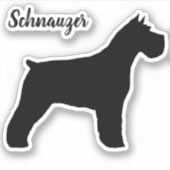 Schnauzer Dog Silhouette Vinyl Sticker (Voorkant)