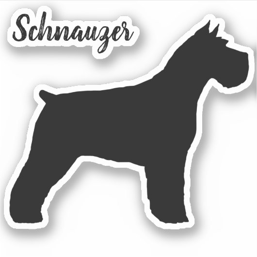 Schnauzer Dog Silhouette Vinyl Sticker (Voorkant)