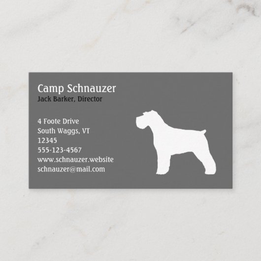 Schnauzer Dog Silhouette Visitekaartje (Voorkant)