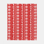 Schnauzer Dog Silhouettes Kerstpatroon Rood Fleece Deken (Voorkant)
