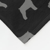 Schnauzer Dog Silhouettes Pattern Black and Grey Fleece Deken (Hoek)