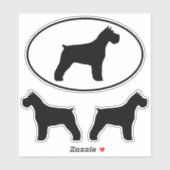 Schnauzer Dog Silhouettes Vinyl Sticker Set (Vel)