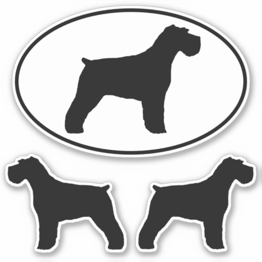 Schnauzer Dog Silhouettes Vinyl Sticker Set (Voorkant)