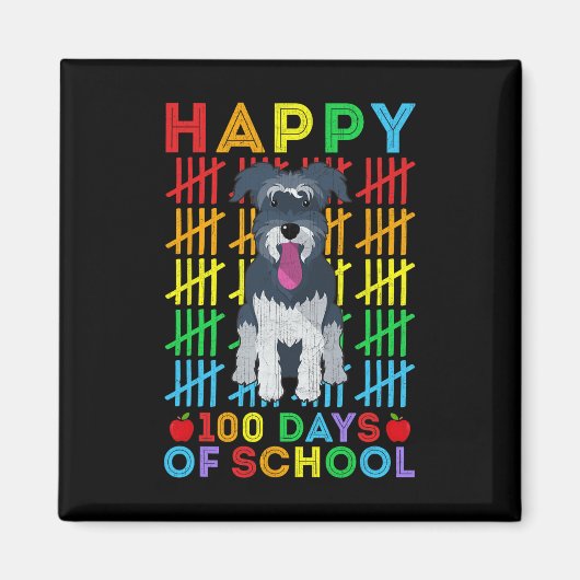 Schnauzer Dog Student 100 dagen naar school Magneet (Voorkant)