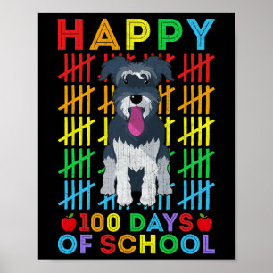 Schnauzer Dog Student 100 dagen naar school Poster