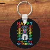 Schnauzer Dog Student 100 dagen naar school Sleutelhanger (Voorkant)