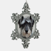 Schnauzer Dog Tin Sneeuwvlok Ornament (Links)