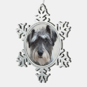 Schnauzer Dog Tin Sneeuwvlok Ornament (Rechts)