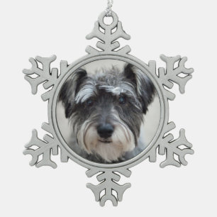 Schnauzer Dog Tin Sneeuwvlok Ornament