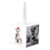 Schnauzer Dog Two Photo Christmas Holiday Decoratie (Achter hoekig)