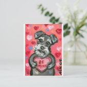 Schnauzer dog Valentijn Feestdagenkaart (Staand voorkant)