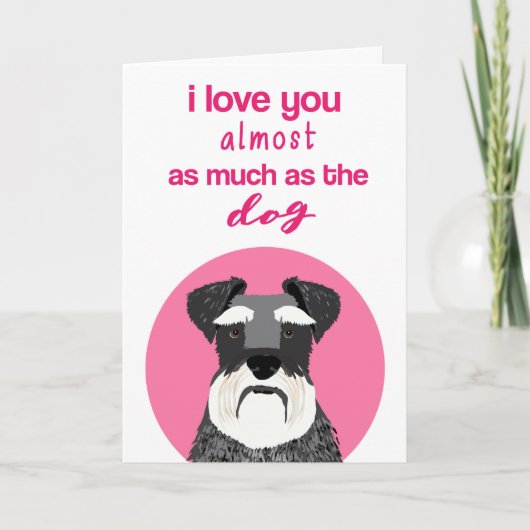 Schnauzer Dog Valentijnsdag Card Feestdagen Kaart (Voorkant)