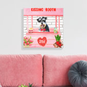 Schnauzer Dog Valentijnsdag Kissing Booth Canvas Afdruk (Insitu (Woonkamer))
