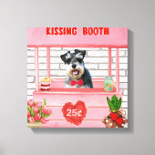 Schnauzer Dog Valentijnsdag Kissing Booth Canvas Afdruk (Voorkant)