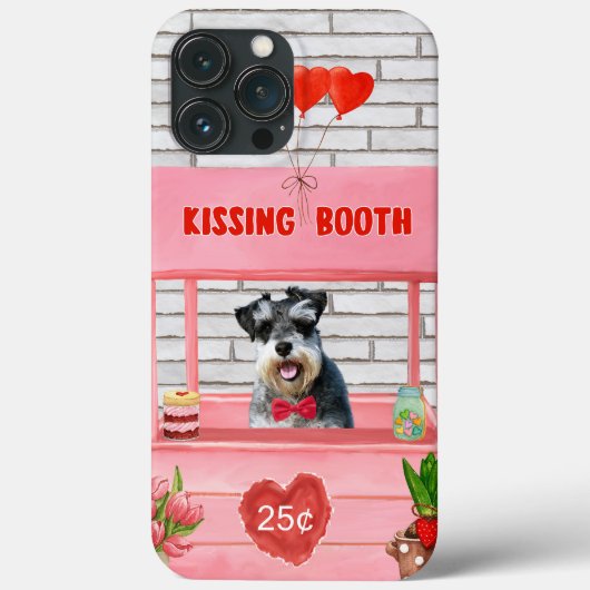 Schnauzer Dog Valentijnsdag Kissing Booth Case-Mate iPhone Case (Achterkant)