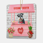 Schnauzer Dog Valentijnsdag Kissing Booth Keramisch Ornament (Links)