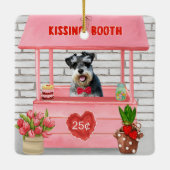 Schnauzer Dog Valentijnsdag Kissing Booth Keramisch Ornament (Achterkant)