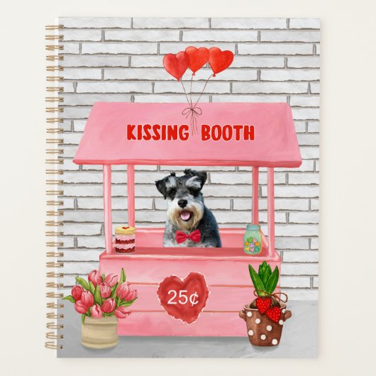 Schnauzer Dog Valentijnsdag Kissing Booth Planner (Voorkant)