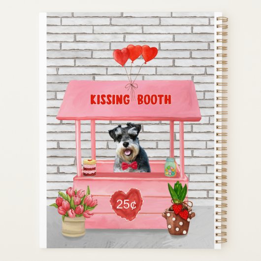 Schnauzer Dog Valentijnsdag Kissing Booth Planner (Achterkant)